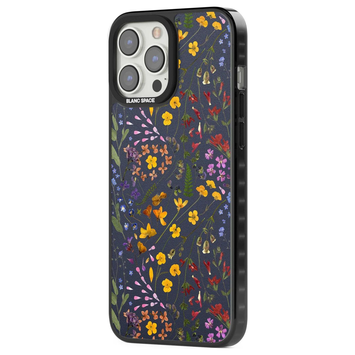 Wildflower & Leaves Cluster Design - Navy