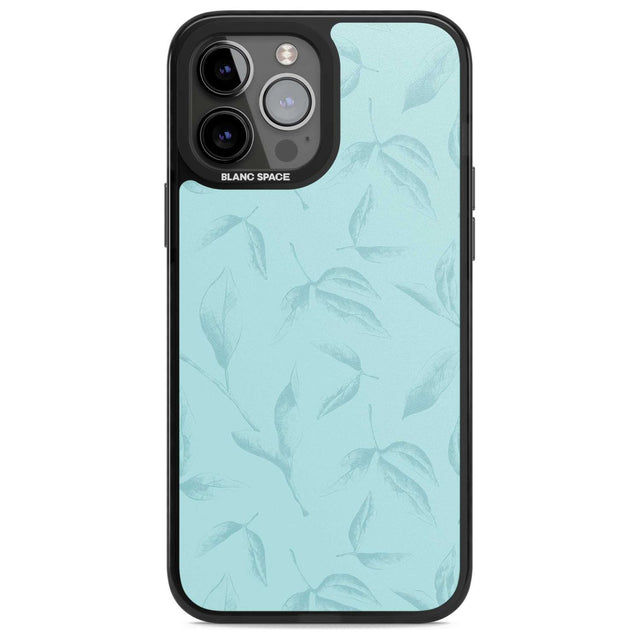 Blue Leaves Vintage Botanical Phone Case iPhone 13 Pro Max / Magsafe Black Impact Case Blanc Space