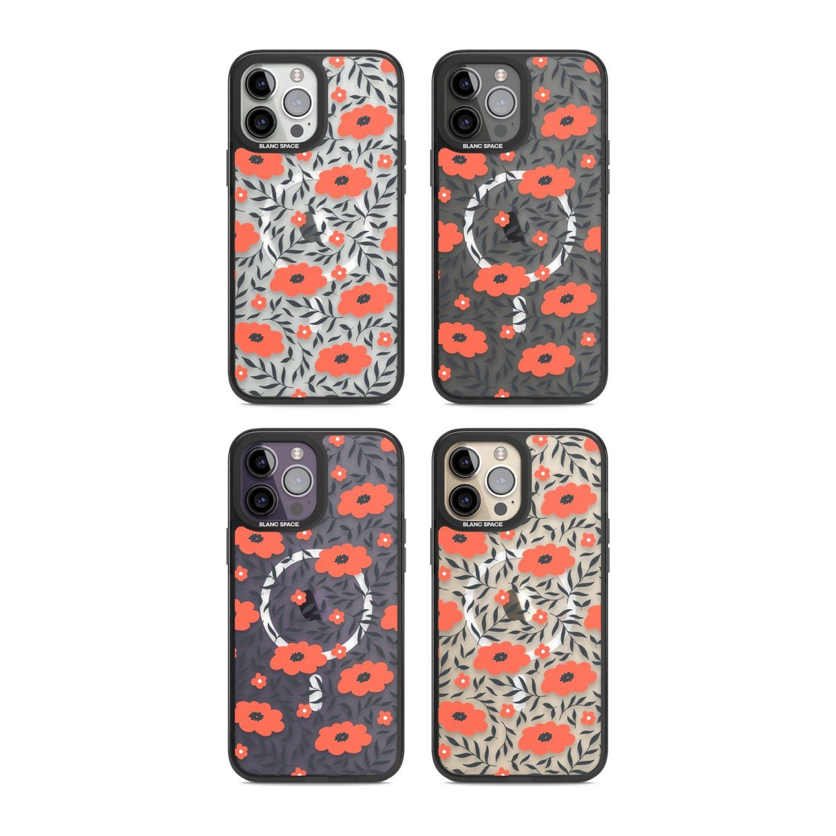 Red Poppy Transparent Floral