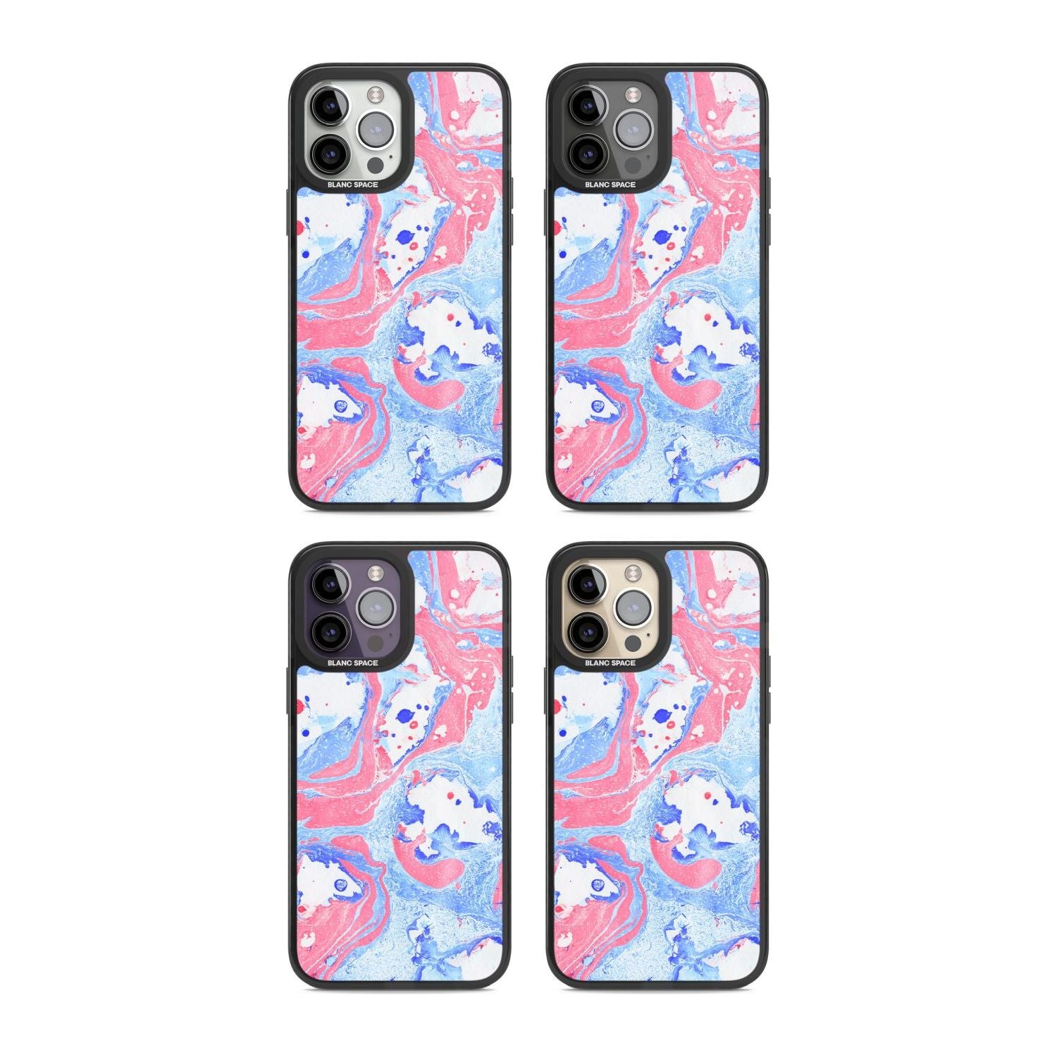 Pink, Blue & White Marbled Paper Pattern