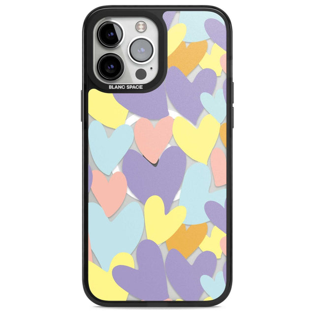 Pastel Hearts Phone Case iPhone 13 Pro Max / Magsafe Black Impact Case Blanc Space