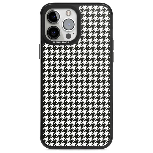 Chic Houndstooth Check Phone Case iPhone 13 Pro Max / Magsafe Black Impact Case Blanc Space