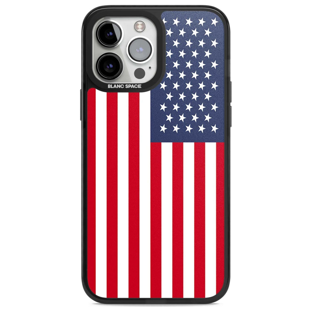 American Flag Phone Case iPhone 13 Pro Max / Magsafe Black Impact Case Blanc Space