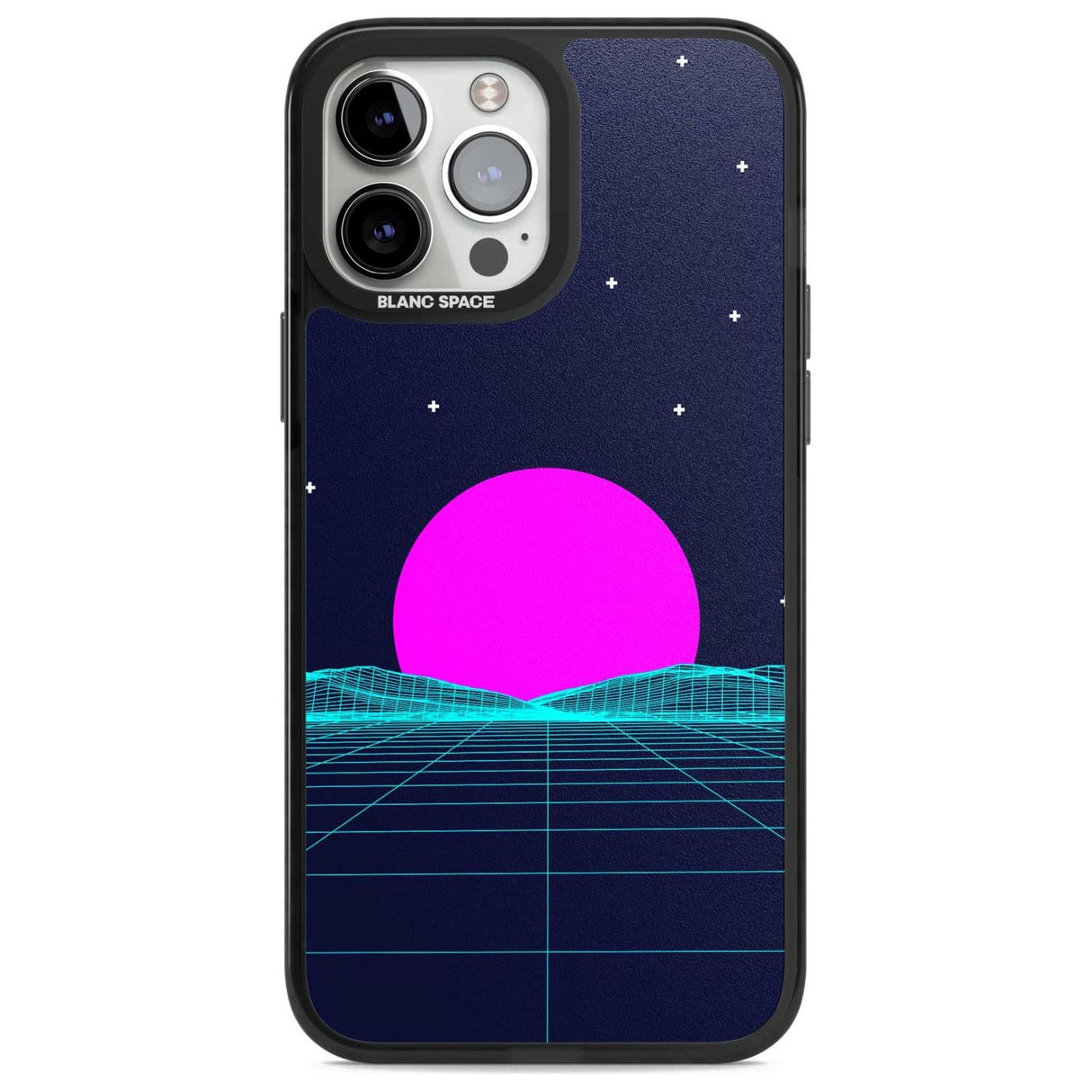 Miami Sunset Vaporwave Phone Case iPhone 13 Pro Max / Magsafe Black Impact Case Blanc Space
