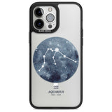 Aquarius Zodiac Transparent Design - Blue Phone Case iPhone 13 Pro Max / Magsafe Black Impact Case Blanc Space