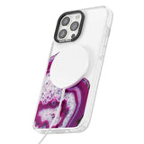 Violet & White Swirl Agate Crystal Clear Design