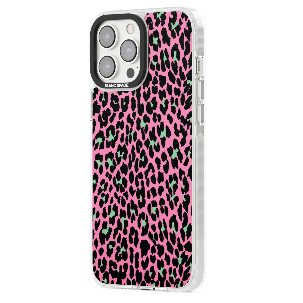 Green on Pink Leopard Print Pattern