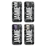 Personalised Vertical Name Black Camouflage