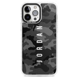 Personalised Small Vertical Name Black Camouflage