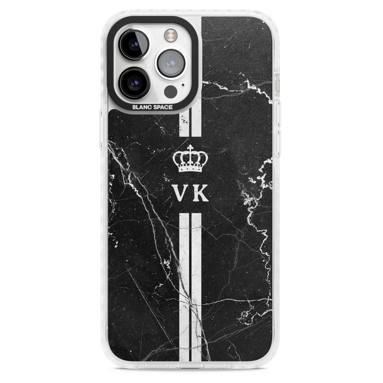 Personalised Black Marble Stripe Initials