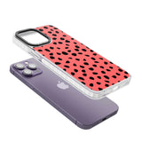 Black on Salmon Pink Dalmatian Polka Dot Spots