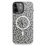 White Wavy Squiggles Memphis Retro Pattern Design