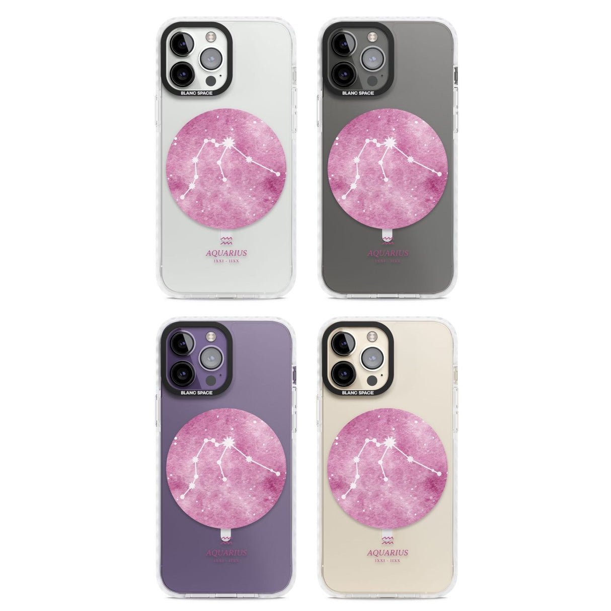 Aquarius Zodiac Transparent Design - Pink