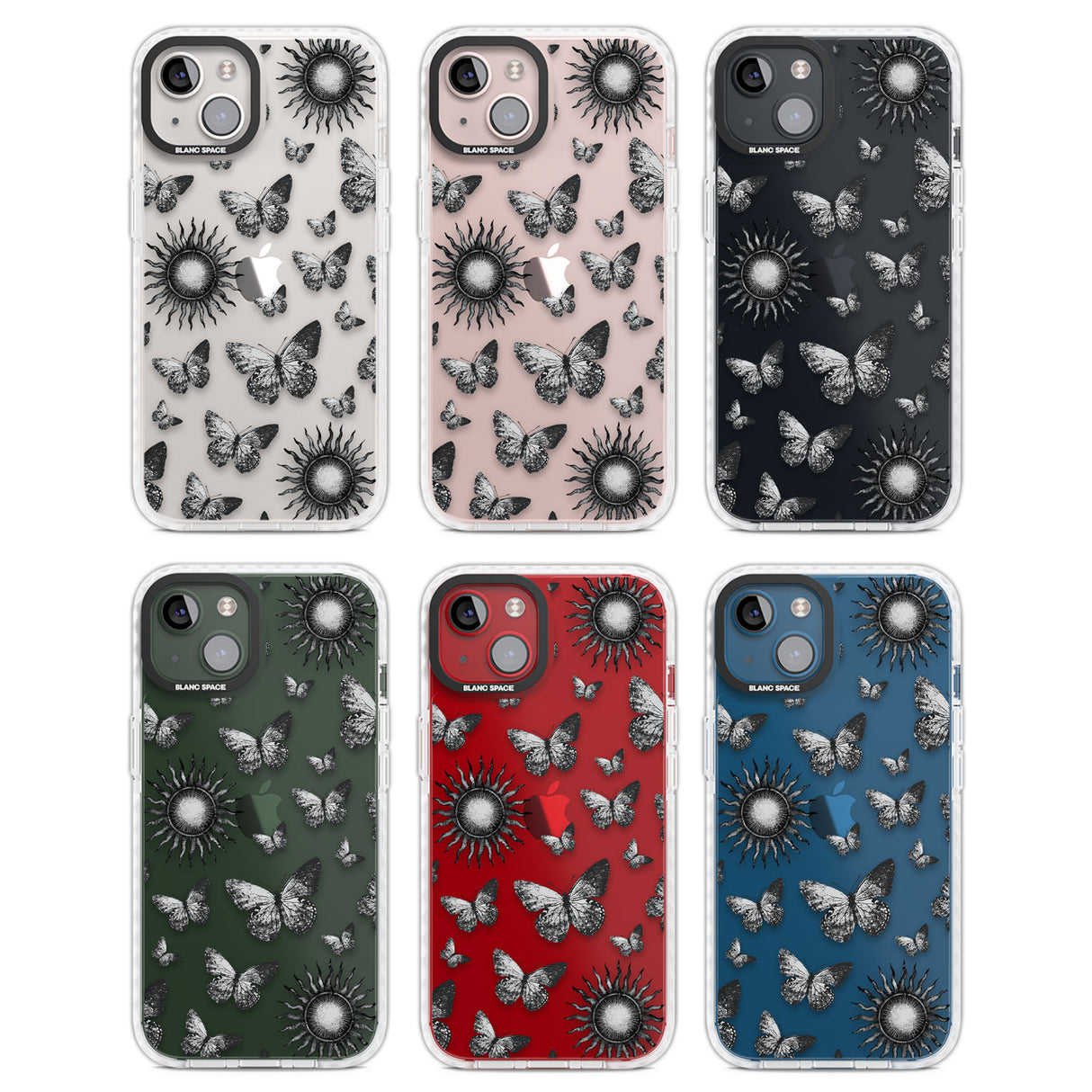 Butterflies & Suns Clear Impact Phone Case for iPhone 13, iPhone 14, iPhone 15