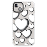 Hand-Drawn Hearts Clear Impact Phone Case for iPhone 13, iPhone 14, iPhone 15