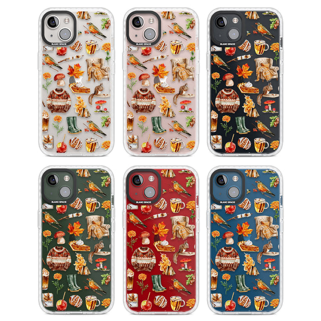 Cozy Autumn Aesthetic Clear Impact Phone Case for iPhone 13, iPhone 14, iPhone 15