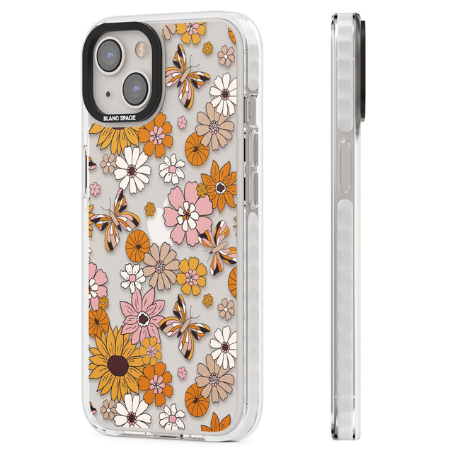 Butterfly & Bloom Autumn Floral Clear Impact Phone Case for iPhone 13, iPhone 14, iPhone 15