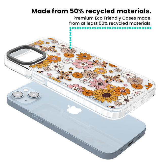 Butterfly & Bloom Autumn Floral Clear Impact Phone Case for iPhone 13, iPhone 14, iPhone 15