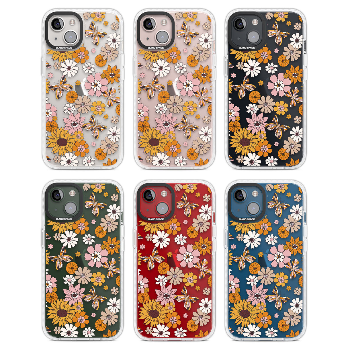 Butterfly & Bloom Autumn Floral Clear Impact Phone Case for iPhone 13, iPhone 14, iPhone 15