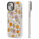 Retro Boho Fall Floral Clear Impact Phone Case for iPhone 13, iPhone 14, iPhone 15