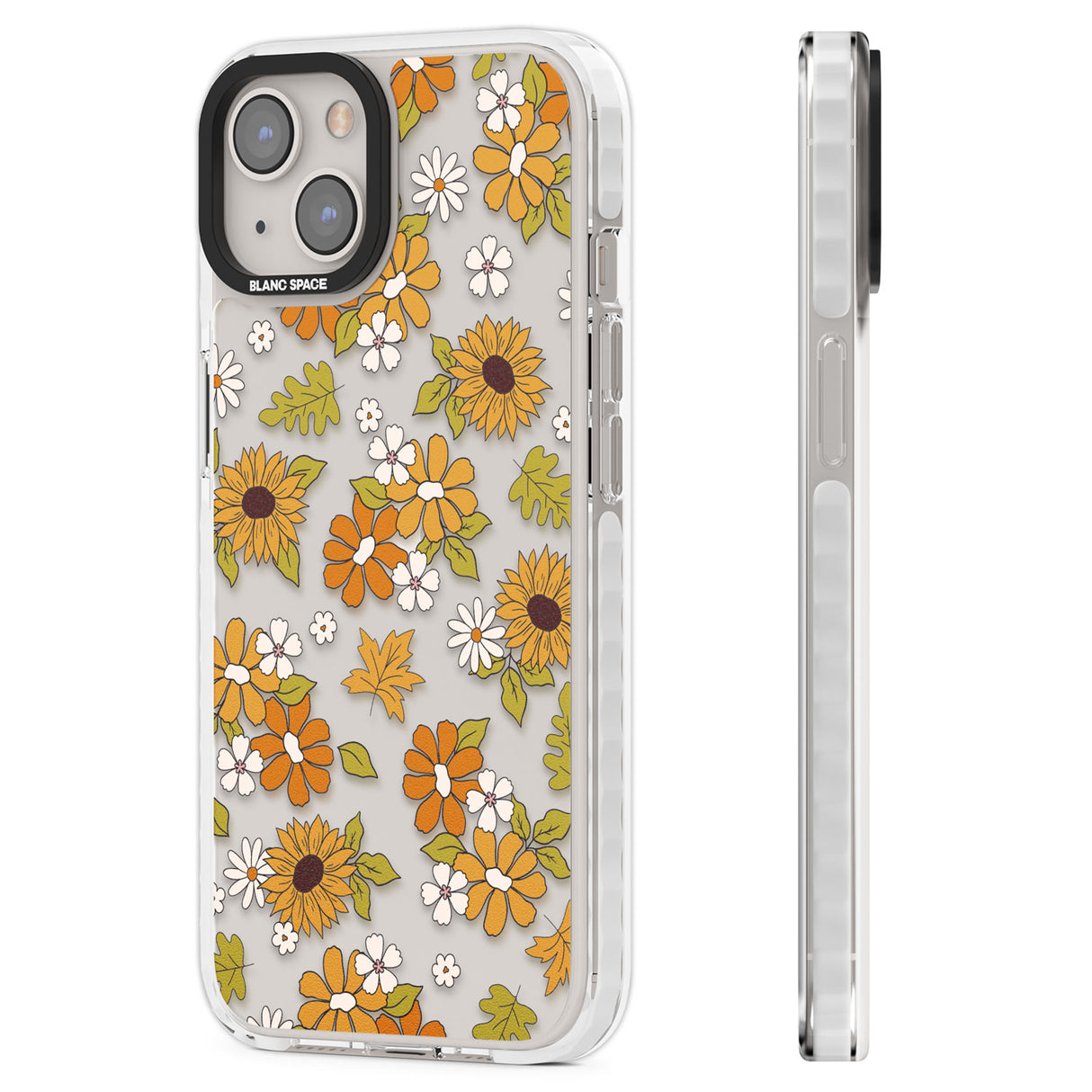 Boho Sunflowers Clear Impact Phone Case for iPhone 13, iPhone 14, iPhone 15