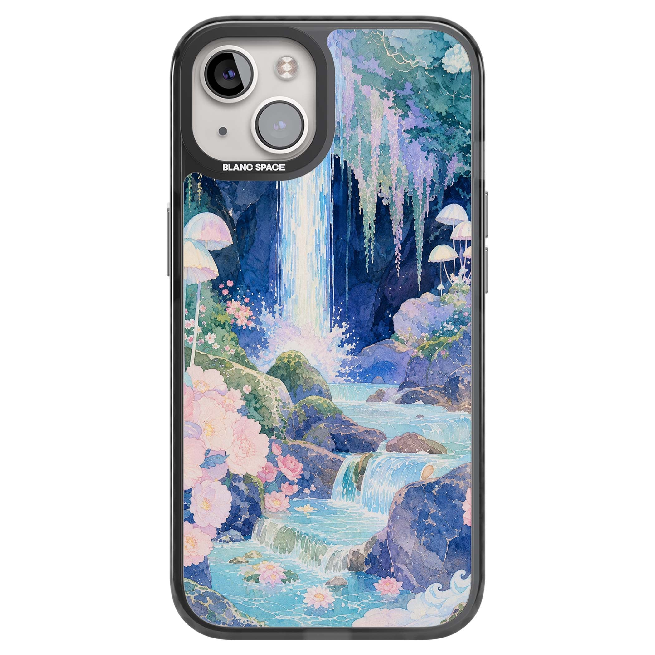 Mystic Waterfall art iPhone case | Black Impact case for iPhone 13, iPhone 14, iPhone 15