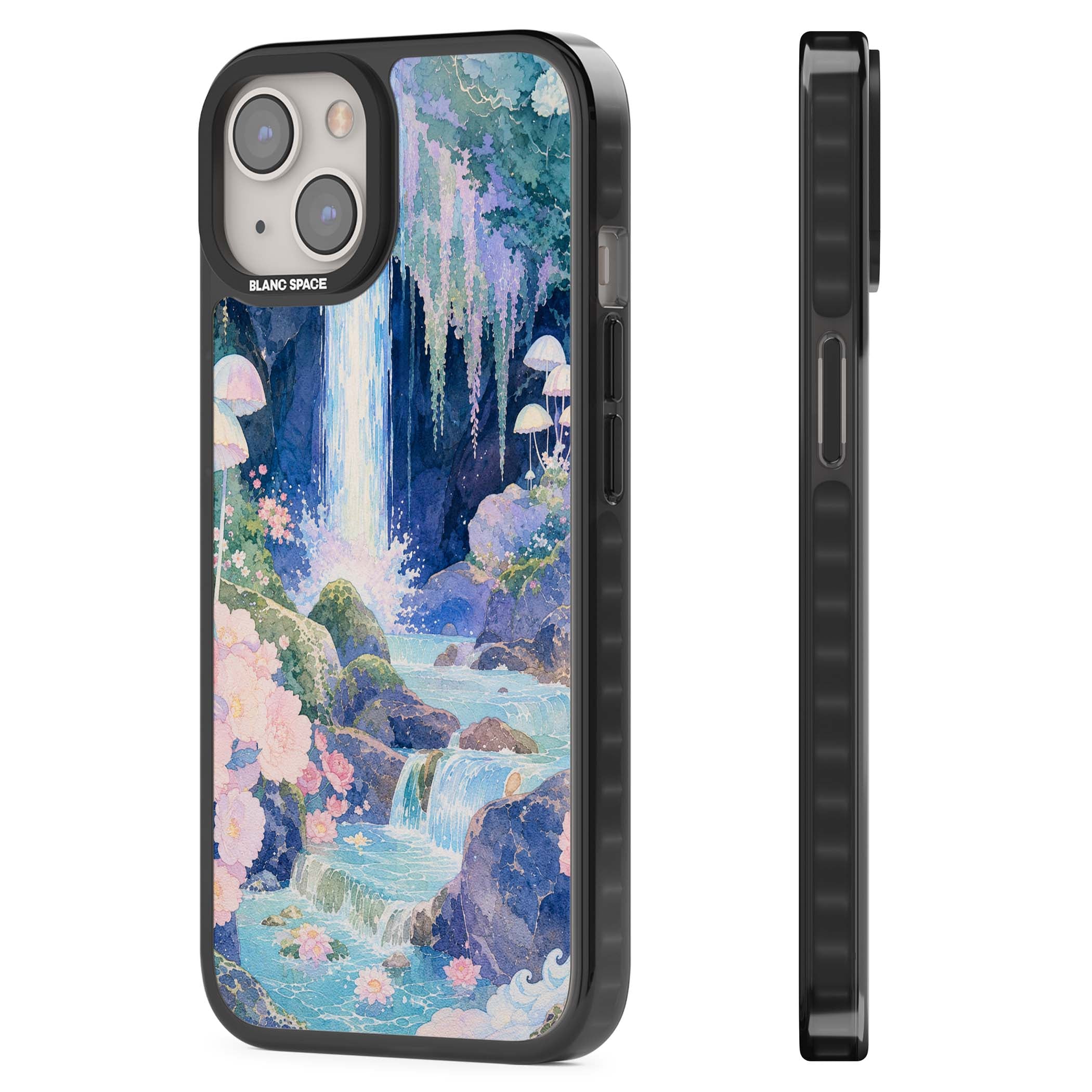 Mystic Waterfall art iPhone case | Black Impact case for iPhone 13, iPhone 14, iPhone 15