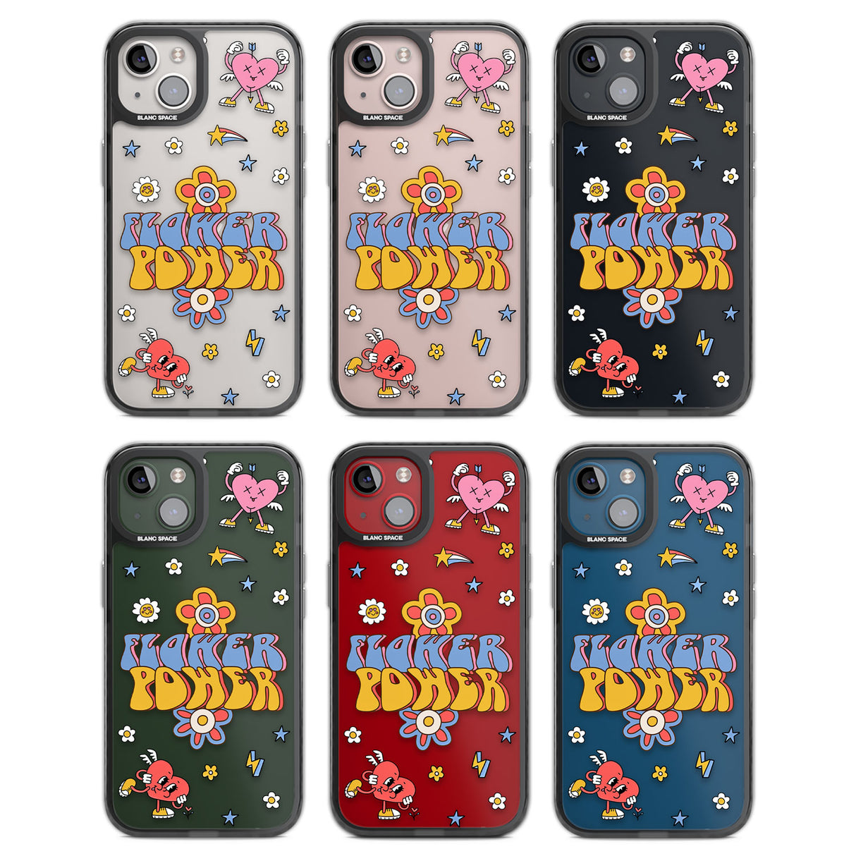 Flower Power Black Impact Phone Case for iPhone 13, iPhone 14, iPhone 15