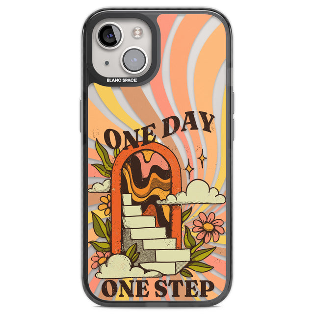 One Day One Step Black Impact Phone Case for iPhone 13, iPhone 14, iPhone 15