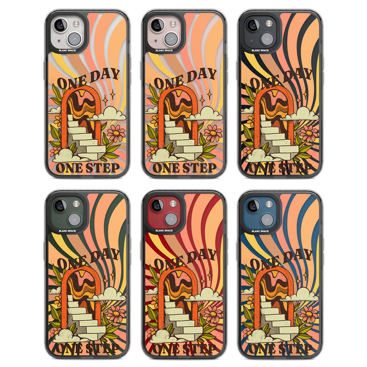 One Day One Step Black Impact Phone Case for iPhone 13, iPhone 14, iPhone 15