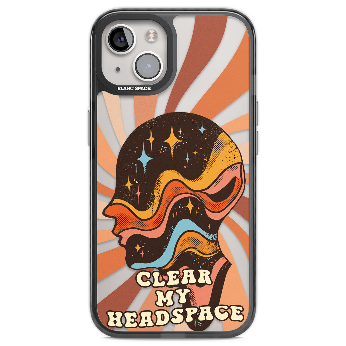 Clear My Headspace Black Impact Phone Case for iPhone 13, iPhone 14, iPhone 15