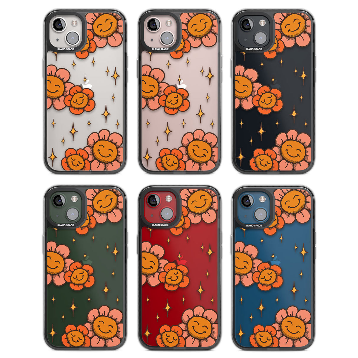 Mellow Flowers Black Impact Phone Case for iPhone 13, iPhone 14, iPhone 15