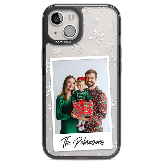 Personalised Snowflake Photo Black Impact Phone Case for iPhone 13, iPhone 14, iPhone 15