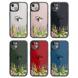 Personalised Garden Wildfowers Black Impact Phone Case for iPhone 13, iPhone 14, iPhone 15