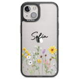 Personalised April Wildfowers Black Impact Phone Case for iPhone 13, iPhone 14, iPhone 15