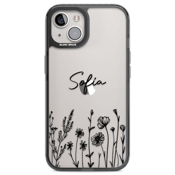 Personalised Black Wildflowers