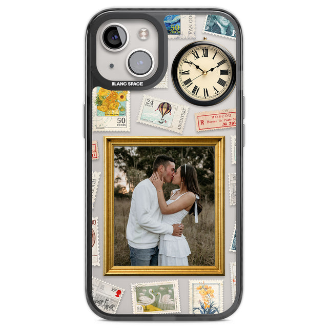 Personalised Vintage Photo Frame Collage Black Impact Phone Case for iPhone 13, iPhone 14, iPhone 15