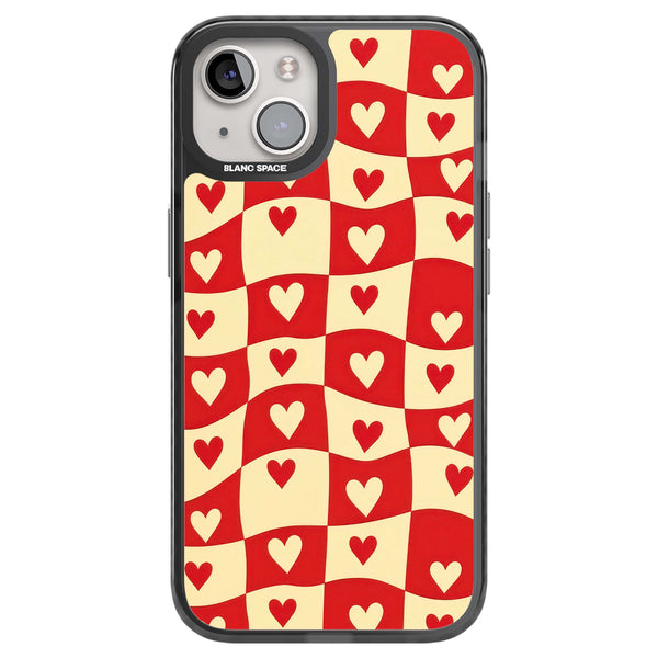 Red Wavy Checked & Hearts