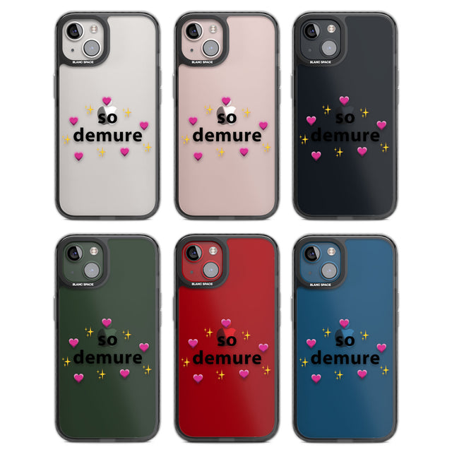 So Demure Black Impact Phone Case for iPhone 13, iPhone 14, iPhone 15