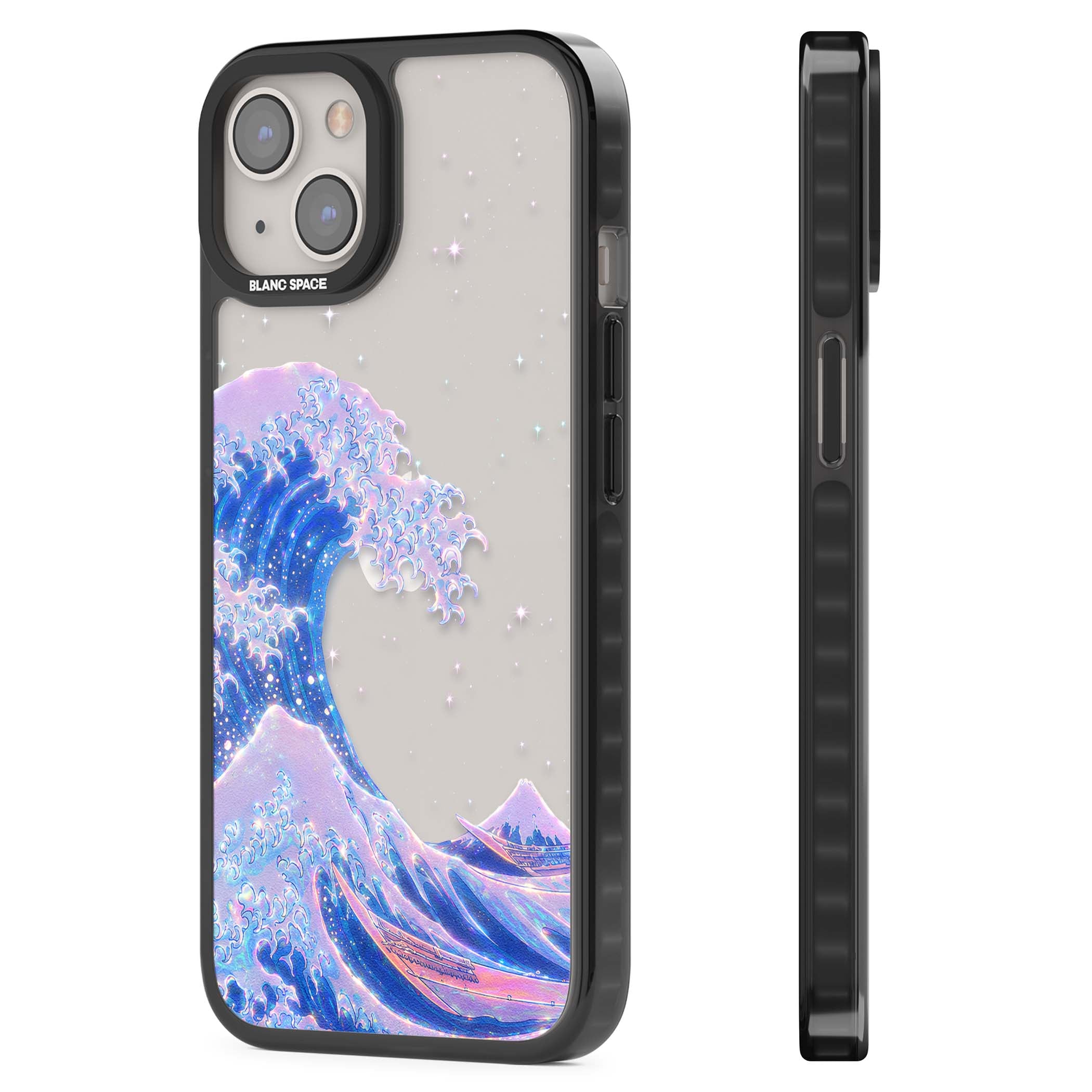 The Great Wave In Opal japanese iPhone case | Black Impact case for iPhone 13, iPhone 14, iPhone 15