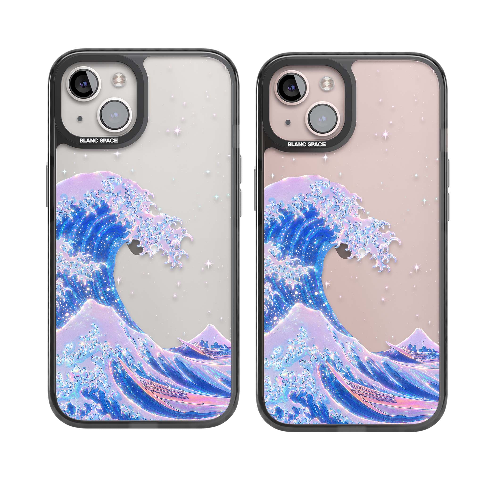 The Great Wave In Opal japanese iPhone case | Black Impact case for iPhone 13, iPhone 14, iPhone 15