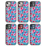 Tropical Pink Poppies Black Impact Phone Case for iPhone 13, iPhone 14, iPhone 15