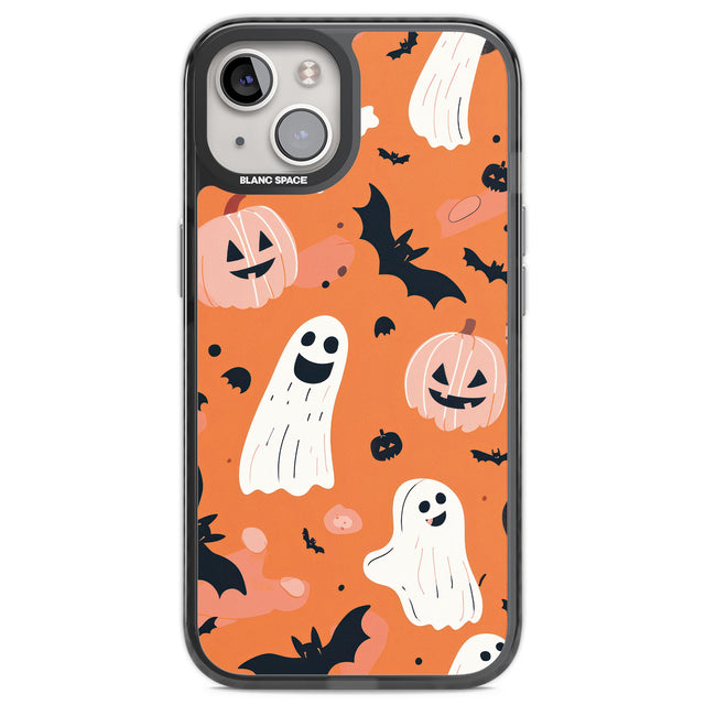 Orange Halloween Pattern Black Impact Phone Case for iPhone 13, iPhone 14, iPhone 15