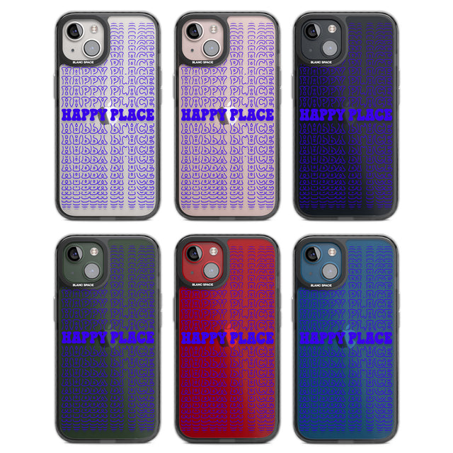 Happy Place (Purple) Black Impact Phone Case for iPhone 13, iPhone 14, iPhone 15