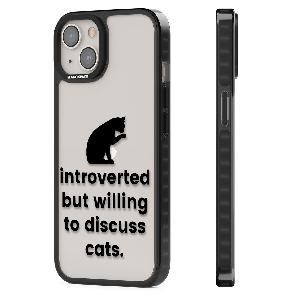 Introverted But Willing To Discuss Cats Black Impact Phone Case for iPhone 13, iPhone 14, iPhone 15