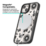 Butterflies & Suns Magsafe Black Impact Phone Case for iPhone 13, iPhone 14, iPhone 15