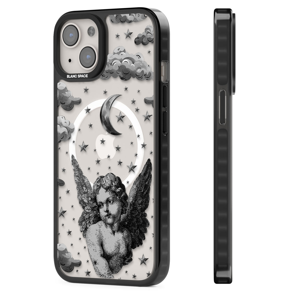 Celestial Cherub Magsafe Black Impact Phone Case for iPhone 13, iPhone 14, iPhone 15