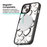 Hand-Drawn Hearts Magsafe Black Impact Phone Case for iPhone 13, iPhone 14, iPhone 15