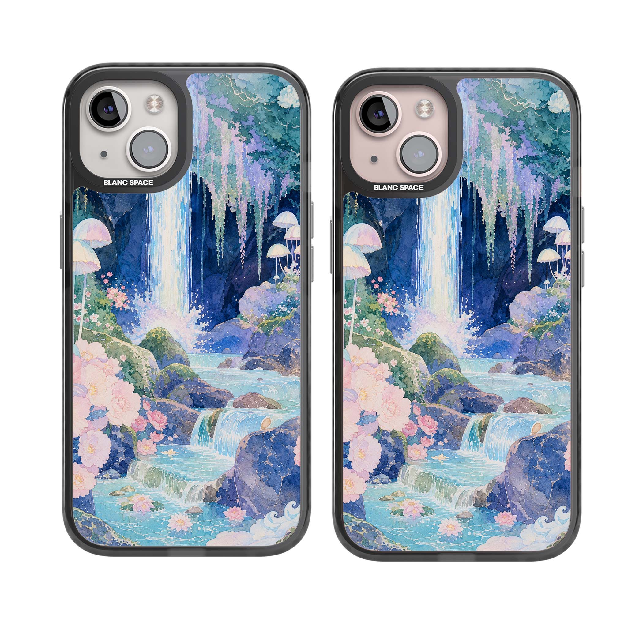 Mystic Waterfall art iPhone case | Black Impact Magsafe case for iPhone 13, iPhone 14, iPhone 15