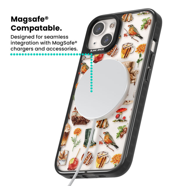 Cozy Autumn Aesthetic Magsafe Black Impact Phone Case for iPhone 13, iPhone 14, iPhone 15